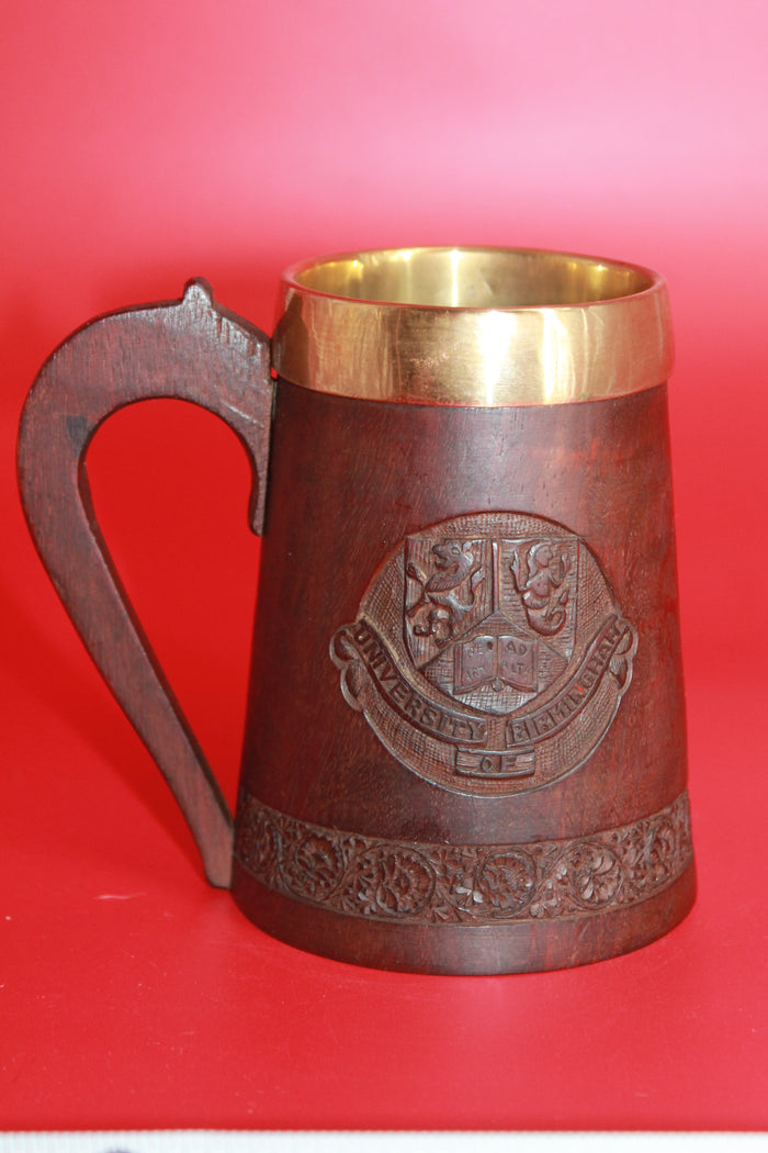 Hand-carved Kashmir University of Birmingham mug