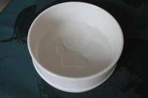 Paw print dog bowl