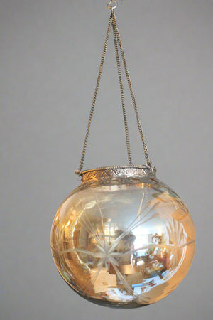 hanging glass tea candle globe