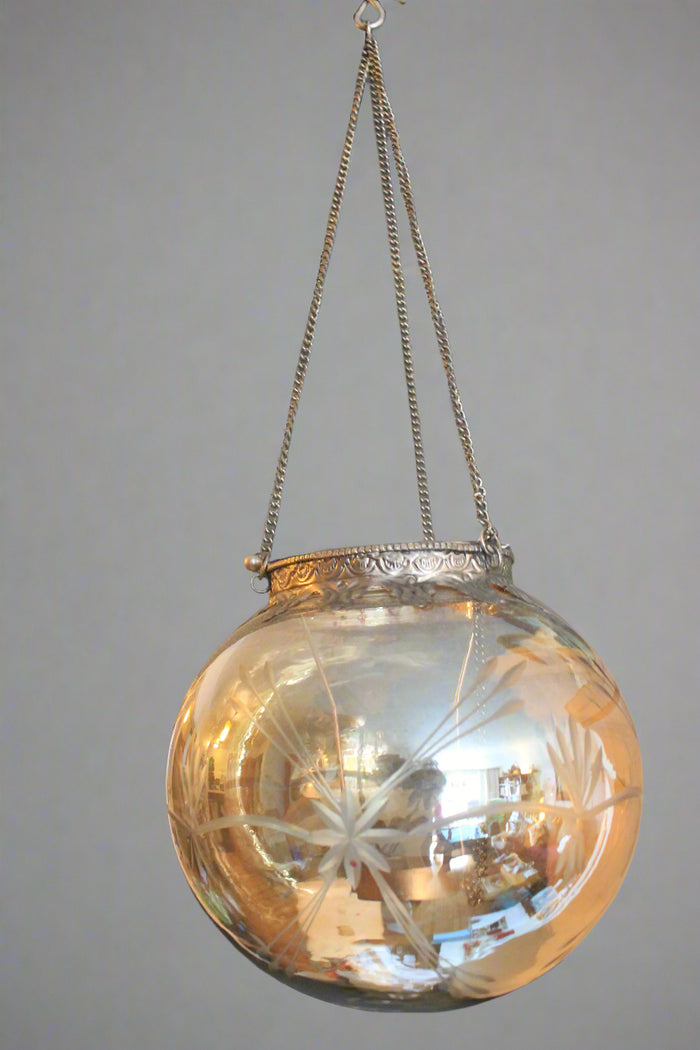 hanging glass tea candle globe