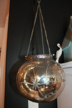 hanging glass tea candle globe