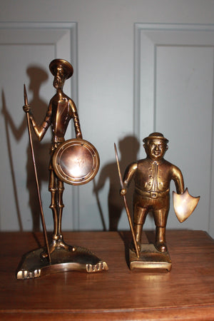 Vintage brass Don Quixote and Sancho Panza