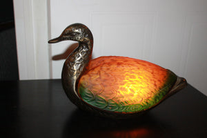 Bronze duck table lamp