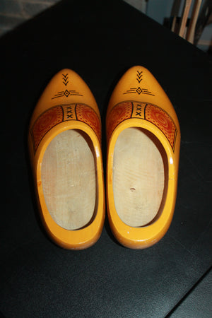 Hand-carved and painted Dutch clogs