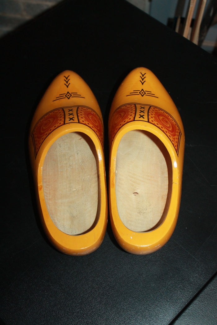 Hand-carved and painted Dutch clogs