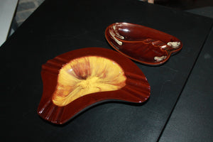 Ceramic ashtrays pair