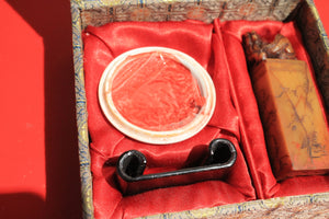 Vintage Chinese soapstone stamp seal kit #1