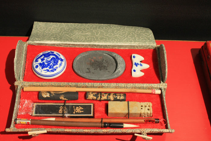 Vintage Chinese calligraphy and stamp seal kit #2