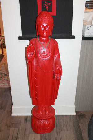 4' tall concrete Buddhist monk statue