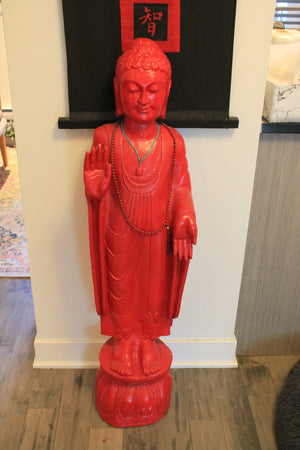 4' tall concrete Buddhist monk statue