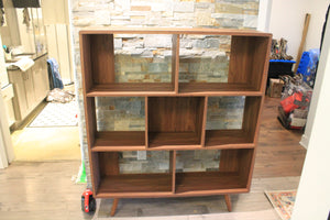 Three-tiered MCM bookshelves