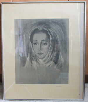 Signed Louis Muhlstock print "Young Jewish Girl"