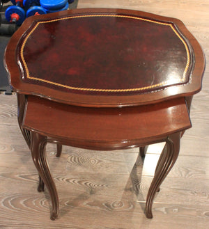 Pair of mid-century mahogany nesting tables