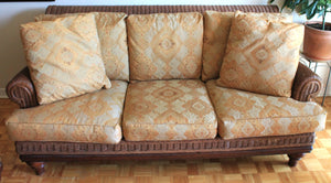 Vintage Henry Link wicker three-seat sofa