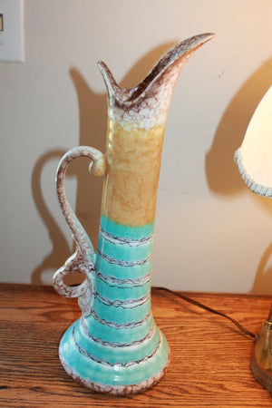 Hand-painted ceramic pitcher