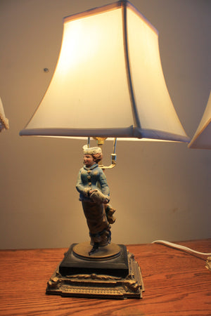 Vintage chalkware table lamp