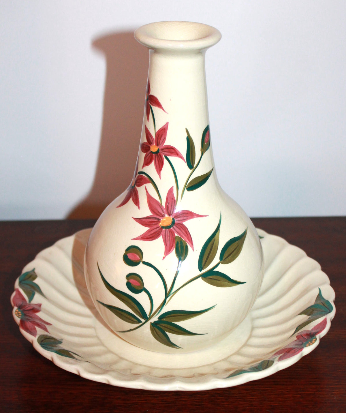 Hungarian Majolica vase and basin