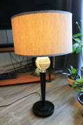 Black lacquer orb table lamp