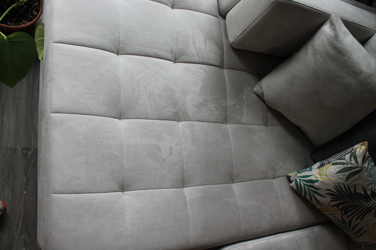 Sectional Sofa with Ottoman and Throw Pillows