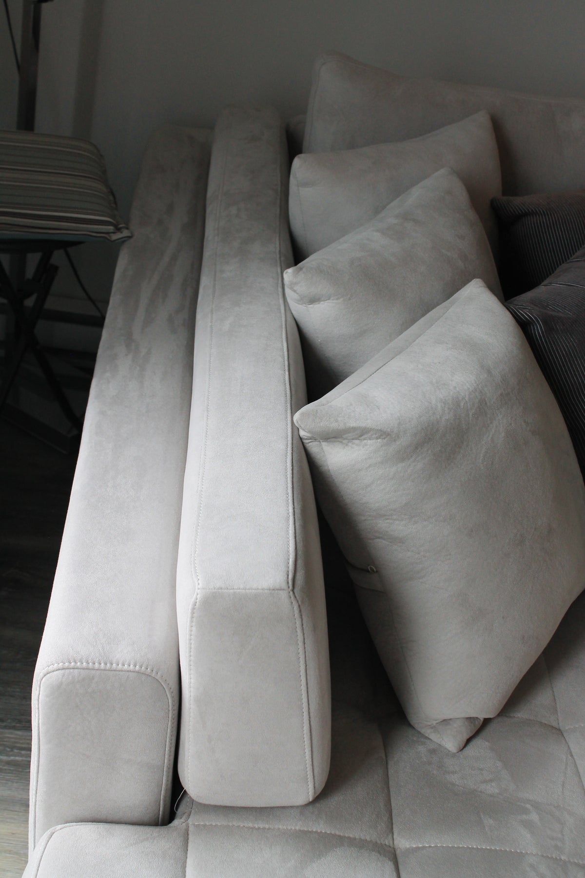 Sectional Sofa with Ottoman and Throw Pillows