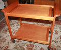 Solid hardwood wheeled liquor cart