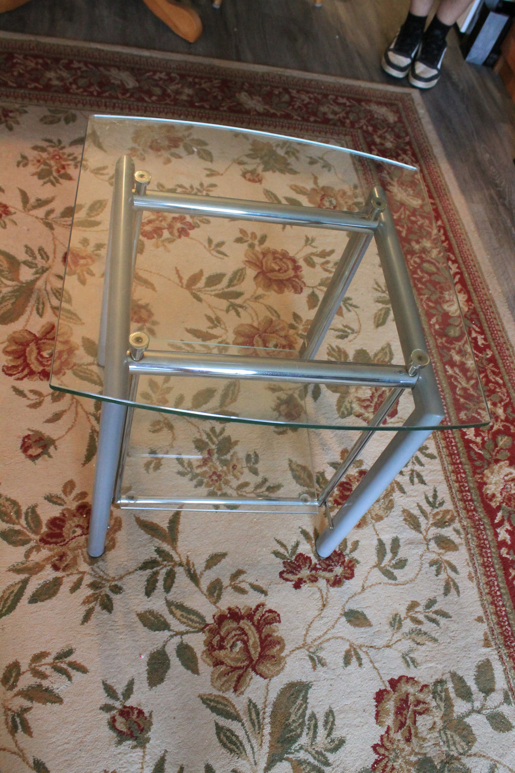 Glass-shelved End Table