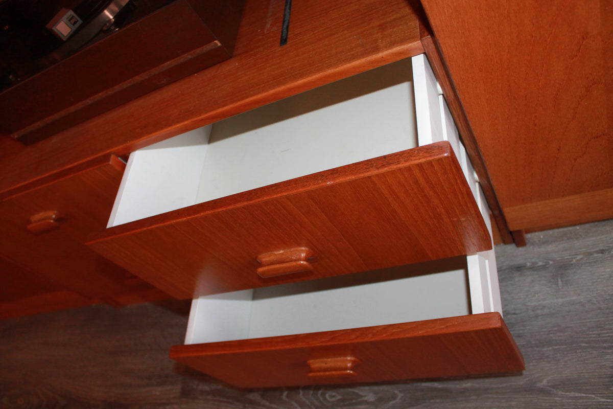 Hardwood and veneer wall unit - 3 pcs