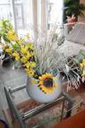 Faux Flowers and Pot