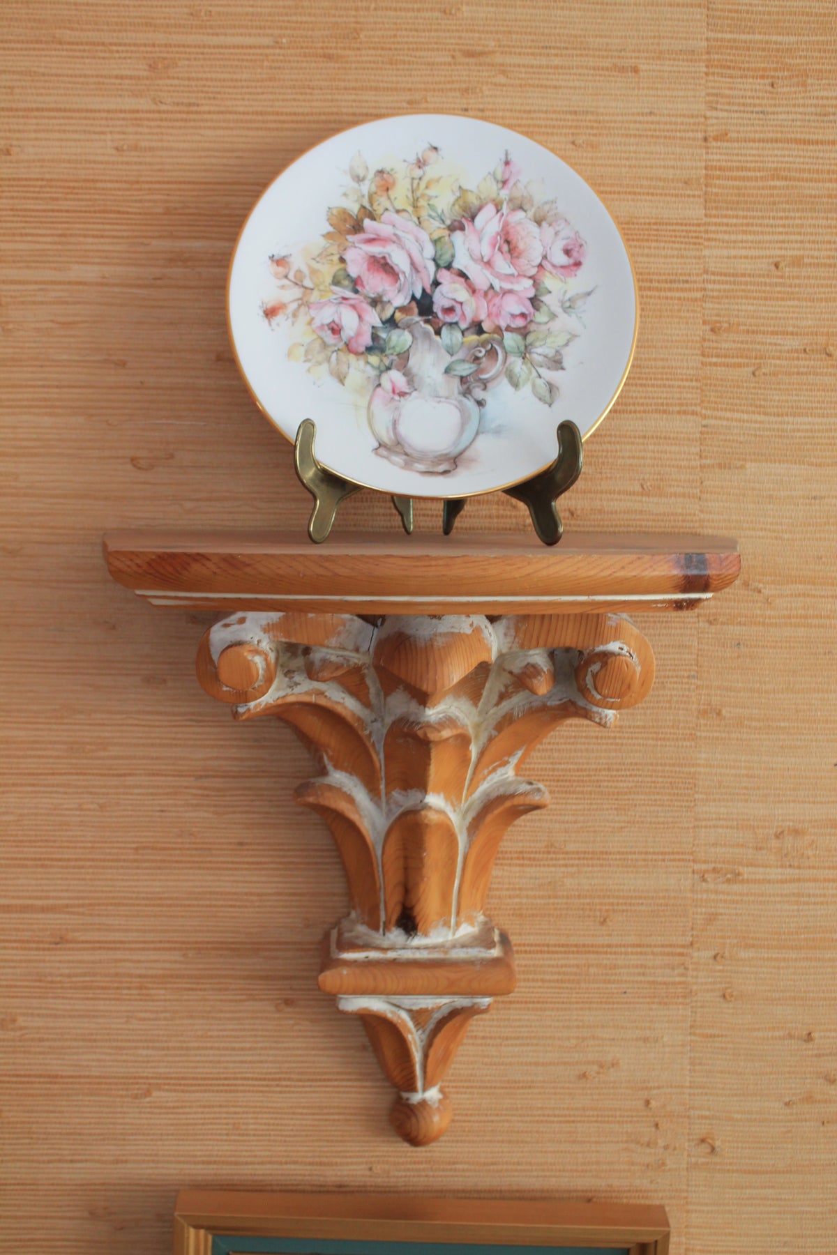 Hardwood Corbel and Decorative Plate #1