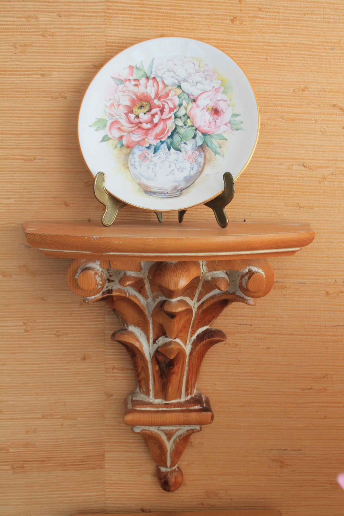Hardwood Corbel and Decorative Plate #2