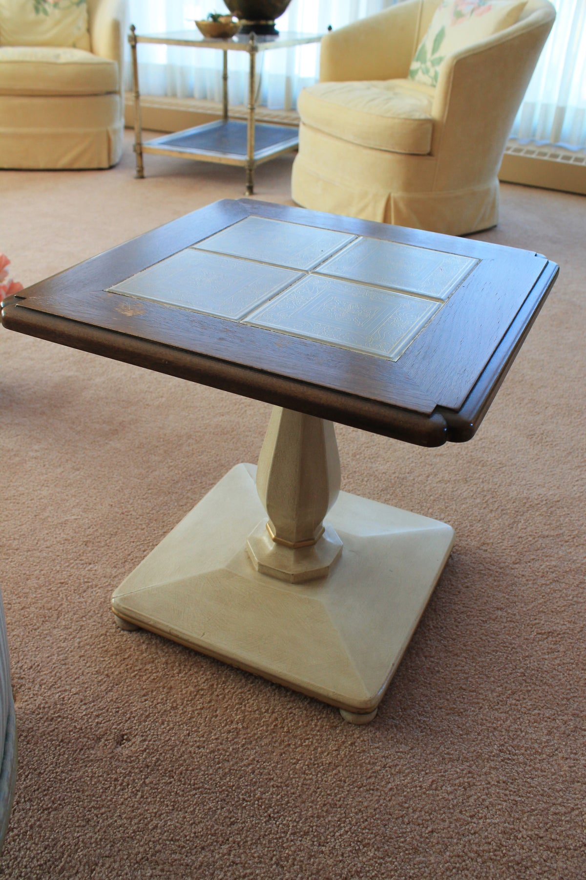 Window Paned Pedestal Table