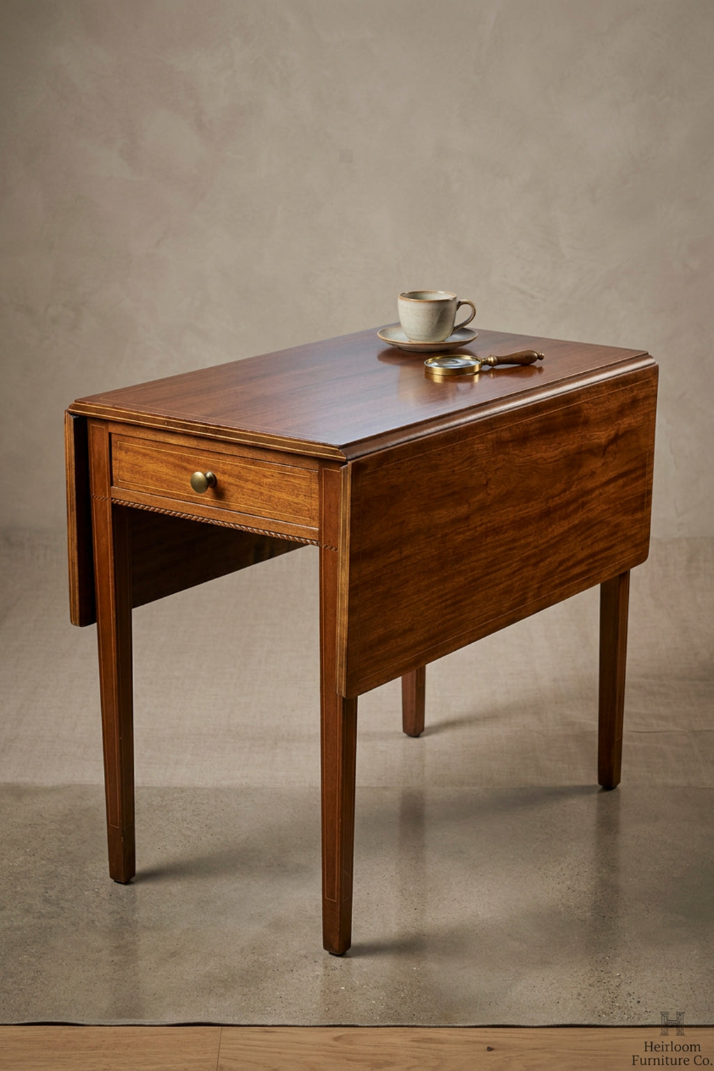 Vintage Solid Hardwood Drop-Leaf Table