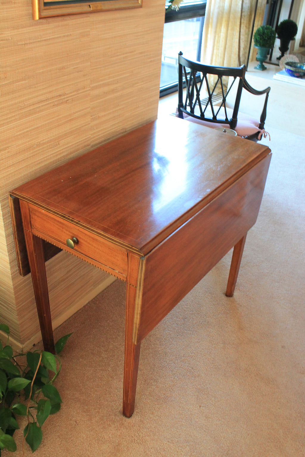 Vintage Solid Hardwood Drop-Leaf Table