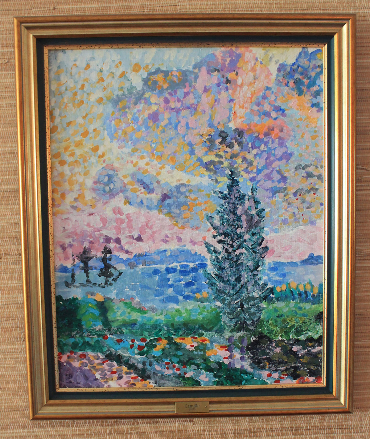 Framed Oil Painting (Repro of 'Pink Cloud'?)
