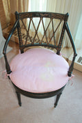 Hardwood and Woven Rattan Chinoiserie Armchair