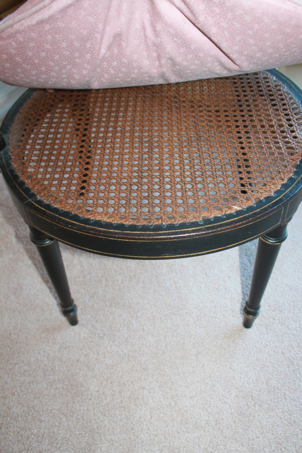 Hardwood and Woven Rattan Chinoiserie Armchair