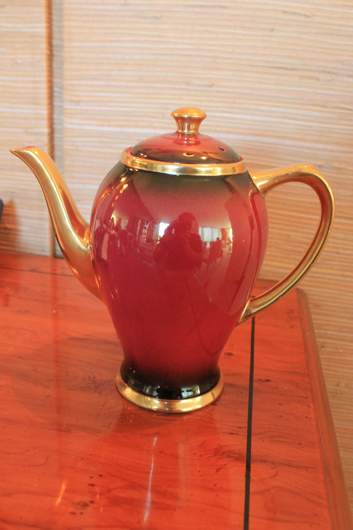 Pink & Gold Ceramic Teapot
