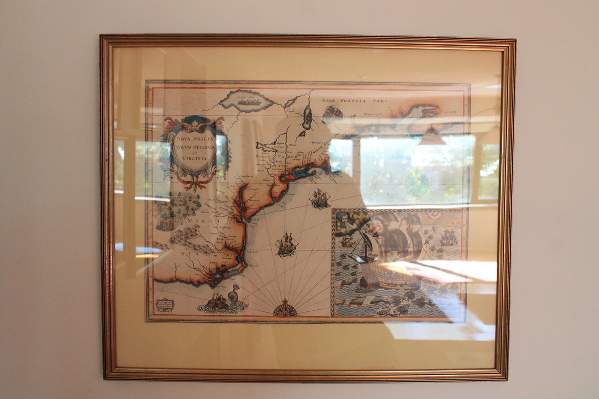 Nova Anglia et al Framed Map