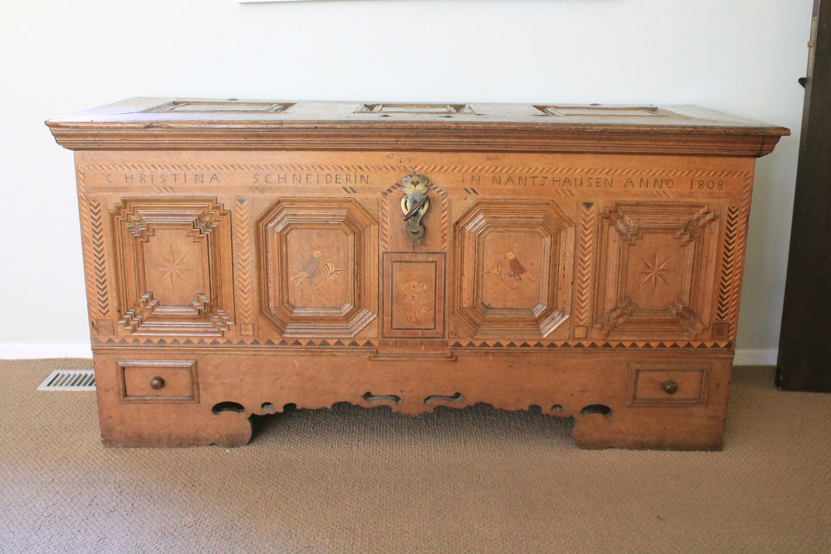 Vintage German Hardwood Truhe