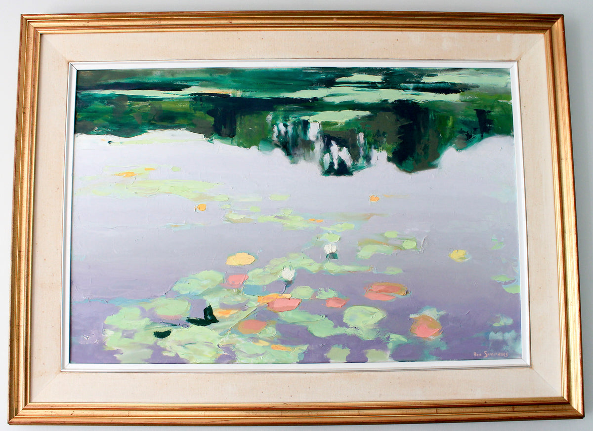 Ron Simpkins "Water Lilies, Blue Water" Original