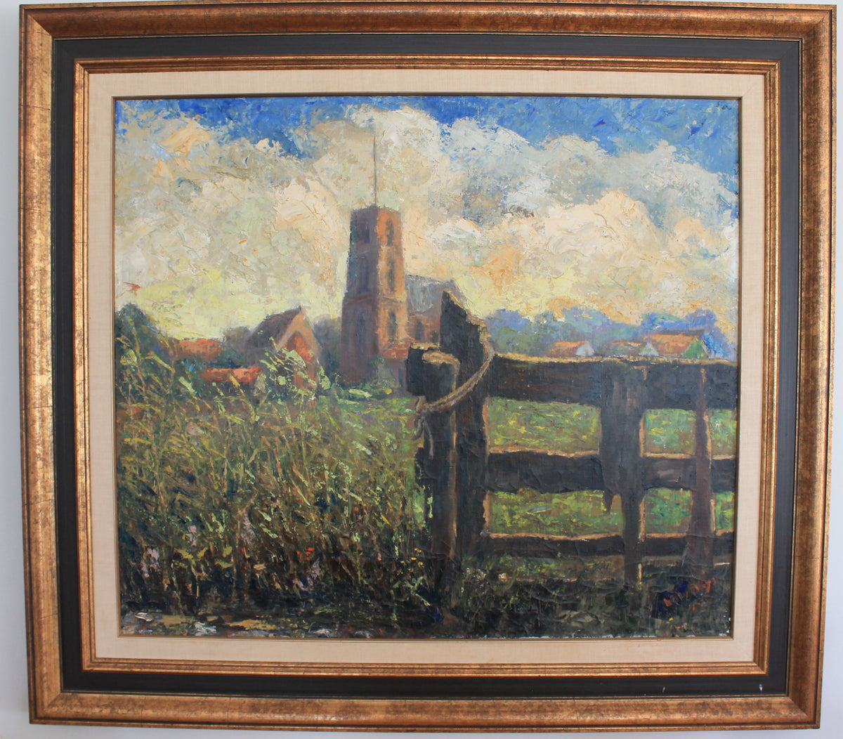 Harlem (Holland) Church Oil Painting (1963)