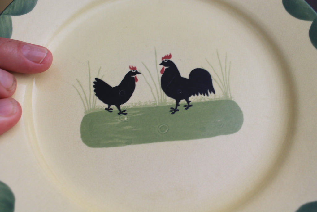 Thick Ceramic Rooster Bowls Lot