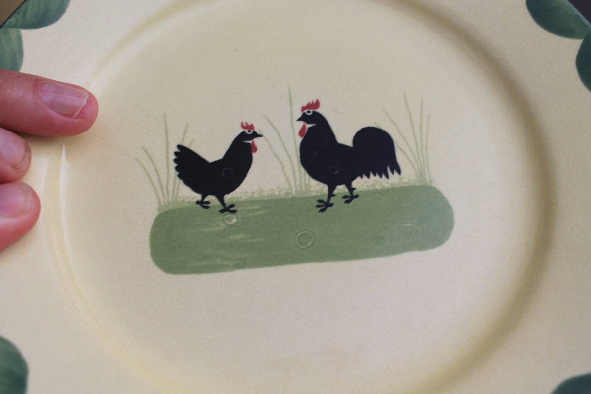 Thick Ceramic Rooster Bowls Lot