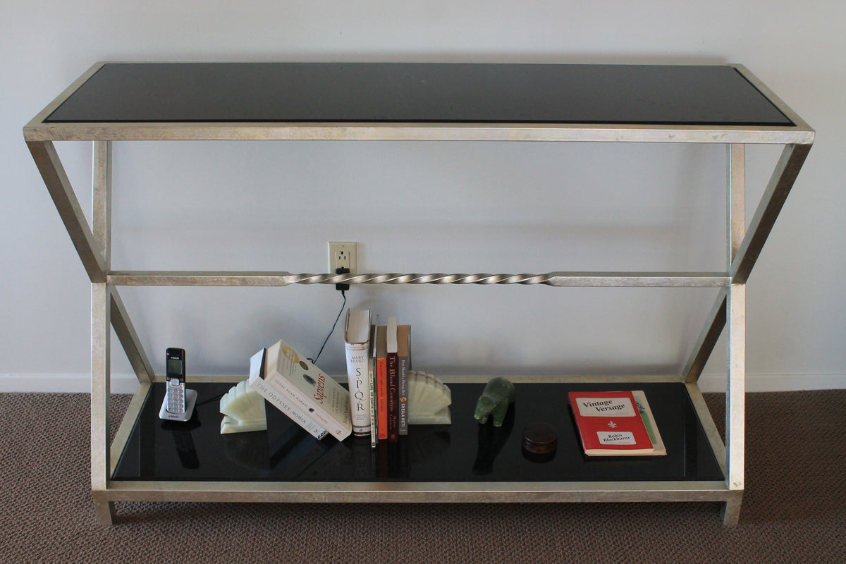 Thick Polished Granite Console Table