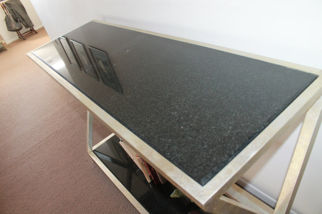 Thick Polished Granite Console Table