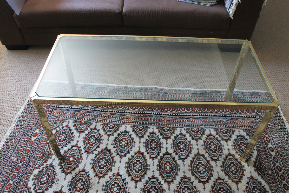 Mid-Century Modern Brass Coffee Table