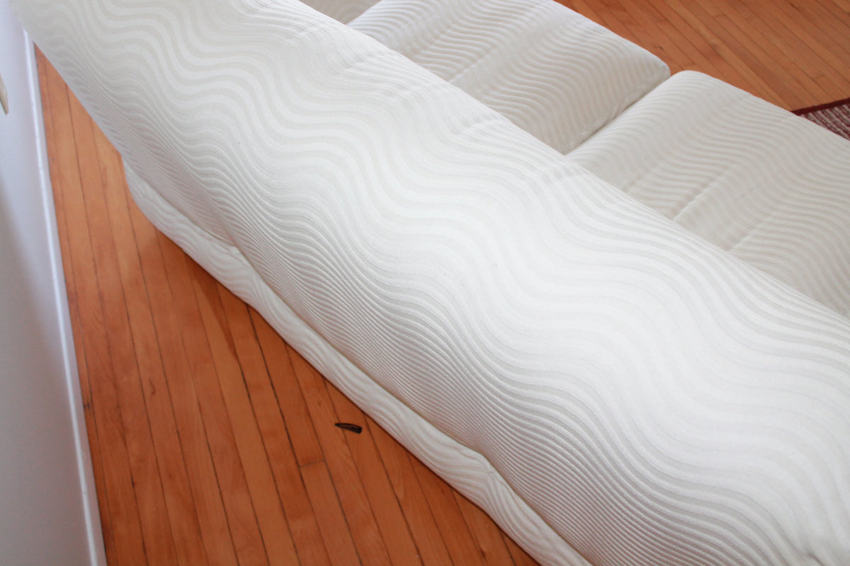 Plush Low Love Seat in Wave Pattern