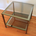 Mirror-framed Glass & Brass End Table