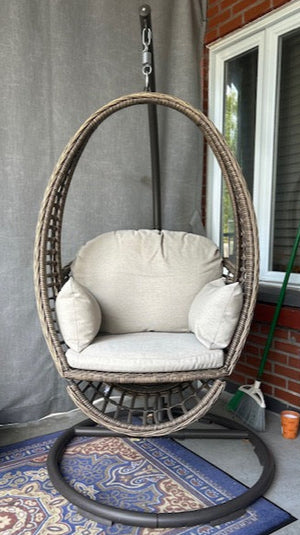 Woven egg swing chair